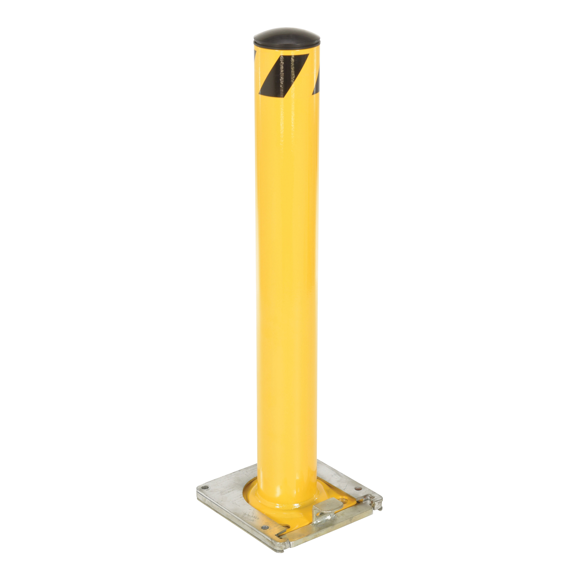 Vestil Steel Surface-Mounted Removable Pipe Safety Bollard — 36in. x 4.5in., Yellow, Model# BOL-RF-36-4.5